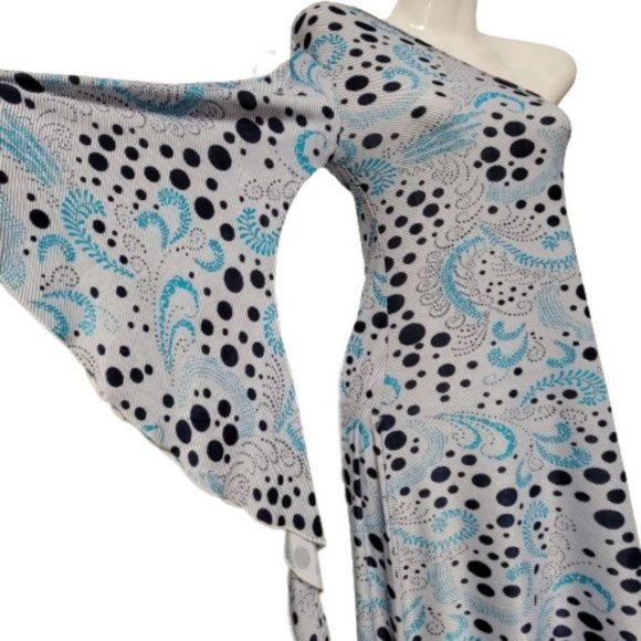 Sexy Maxi Dress Body Con Figure Hugging Long One Shoulder Dress   Size S/M - Picture 6 of 9